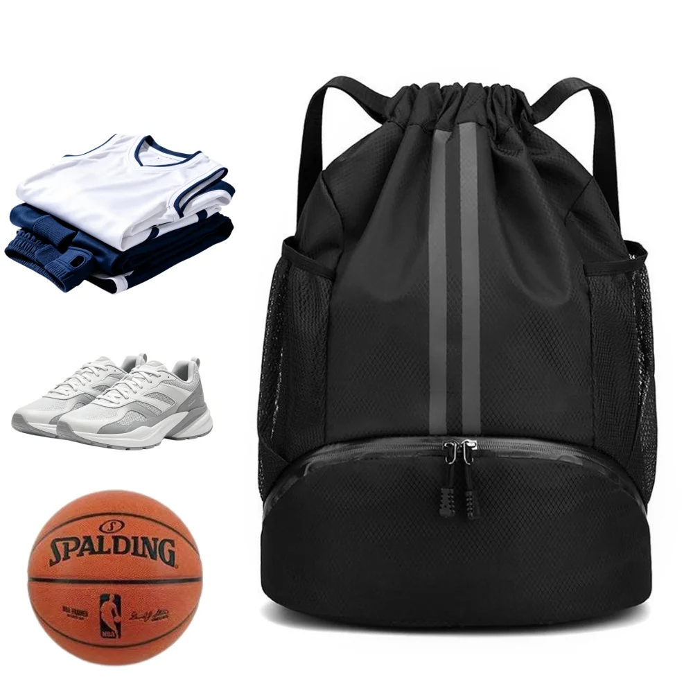 Sports Equipment Bag - Drawstring Sports Backpack,Lightweight Gym Bag with