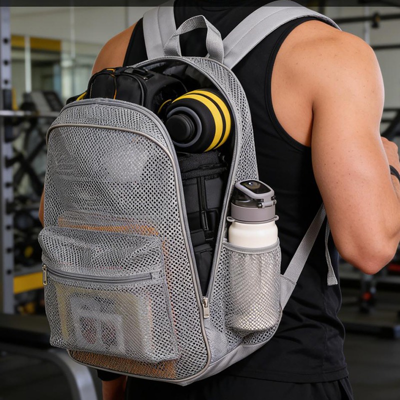 Sports Equipment Bag - Breathable Mesh Backpack Lightweight Sports Gym