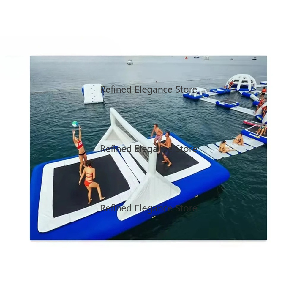 Sports Equipment For Volleyball - Inflatable Floating Volleyball Trampoline Court with