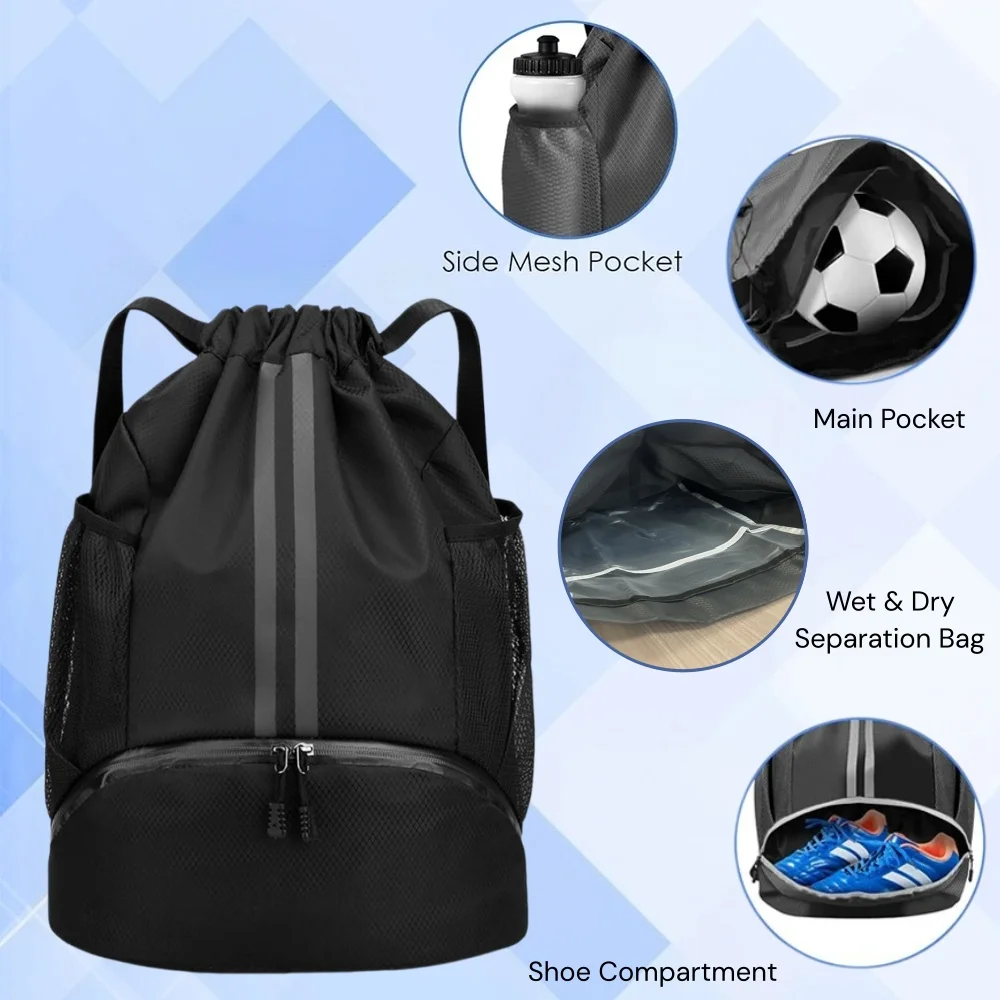 Drawstring Sports Backpack,Lig - Sports Equipment Bag ulasan dan harga