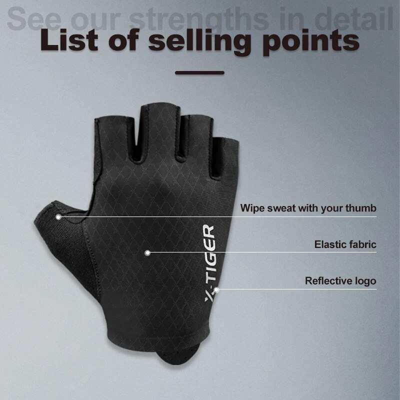 X-TIGER Cycling Gloves Half Fi - Xin Sports Equipment ulasan dan harga