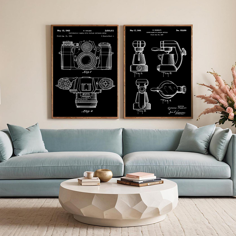 Patent Black And White poster  - Sports Equipment Drawing ulasan dan harga