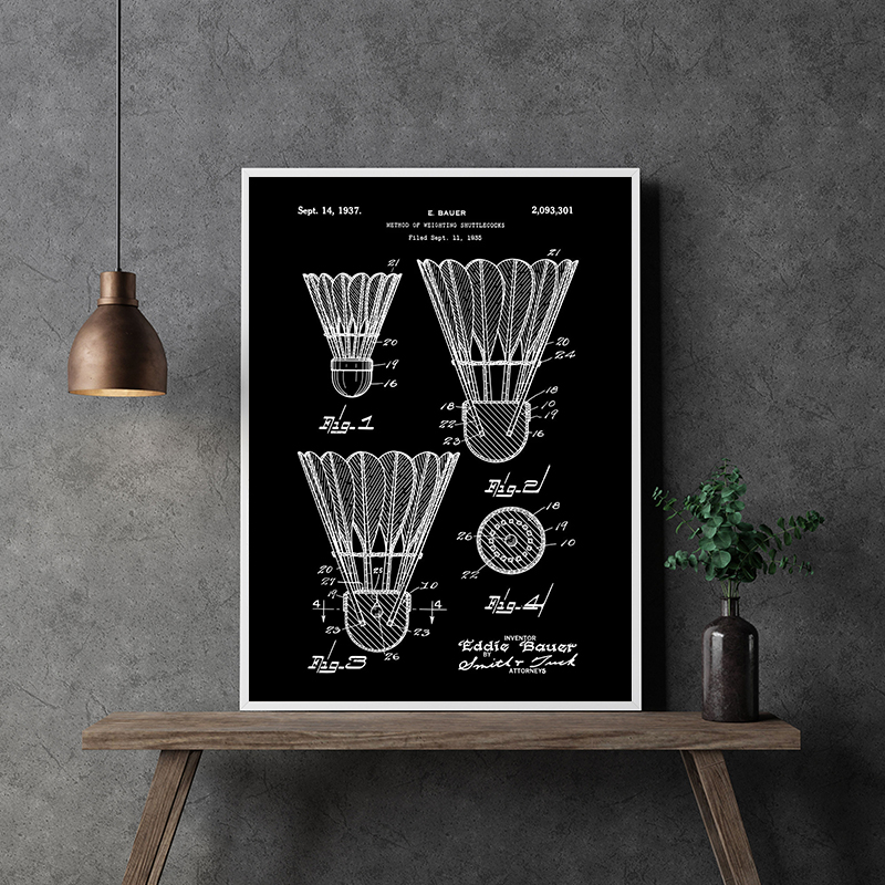 Patent Black And White poster  - Sports Equipment Drawing ulasan dan harga