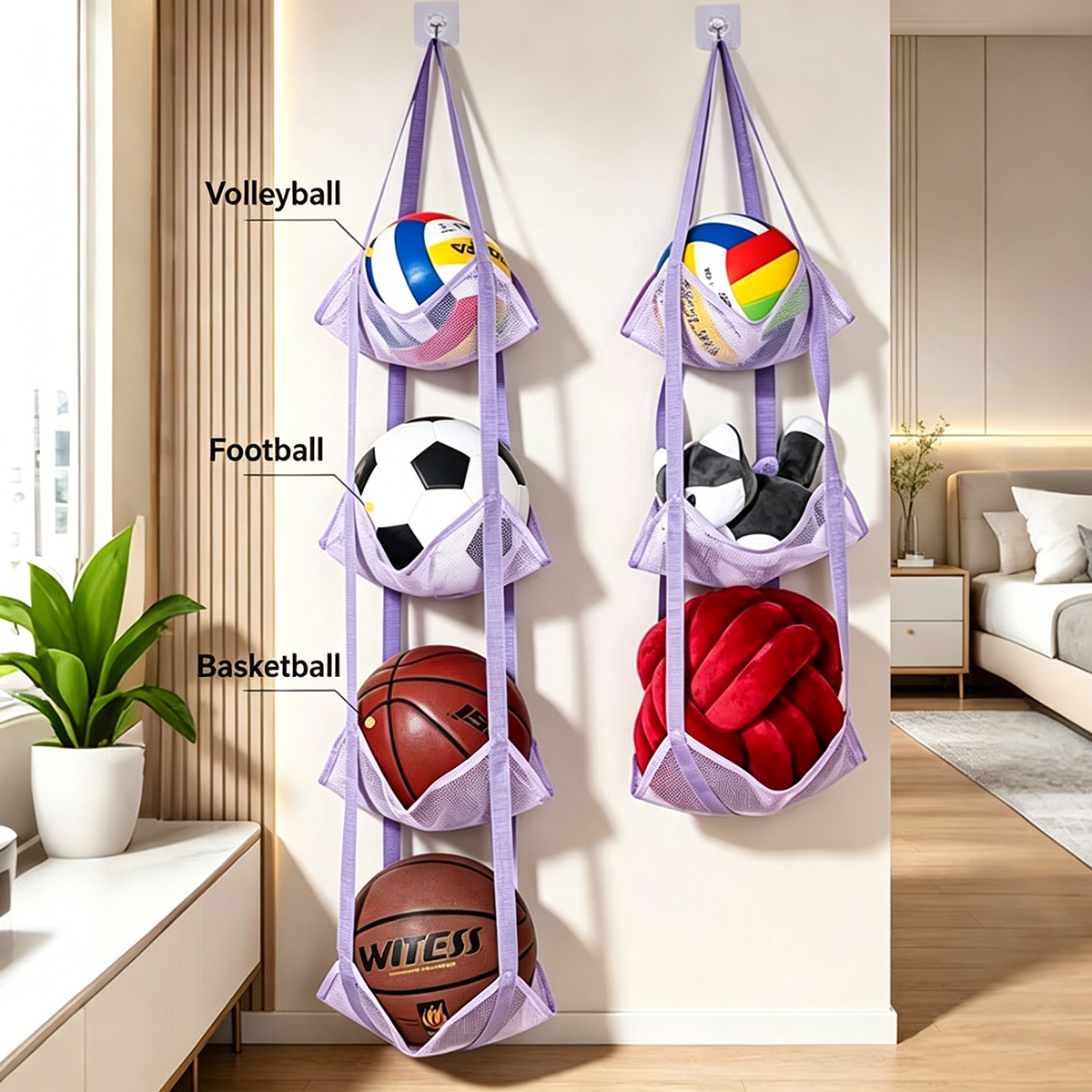 3/4 Tier Hanging Ball Storage  - Sports Equipment For Volleyball ulasan dan harga
